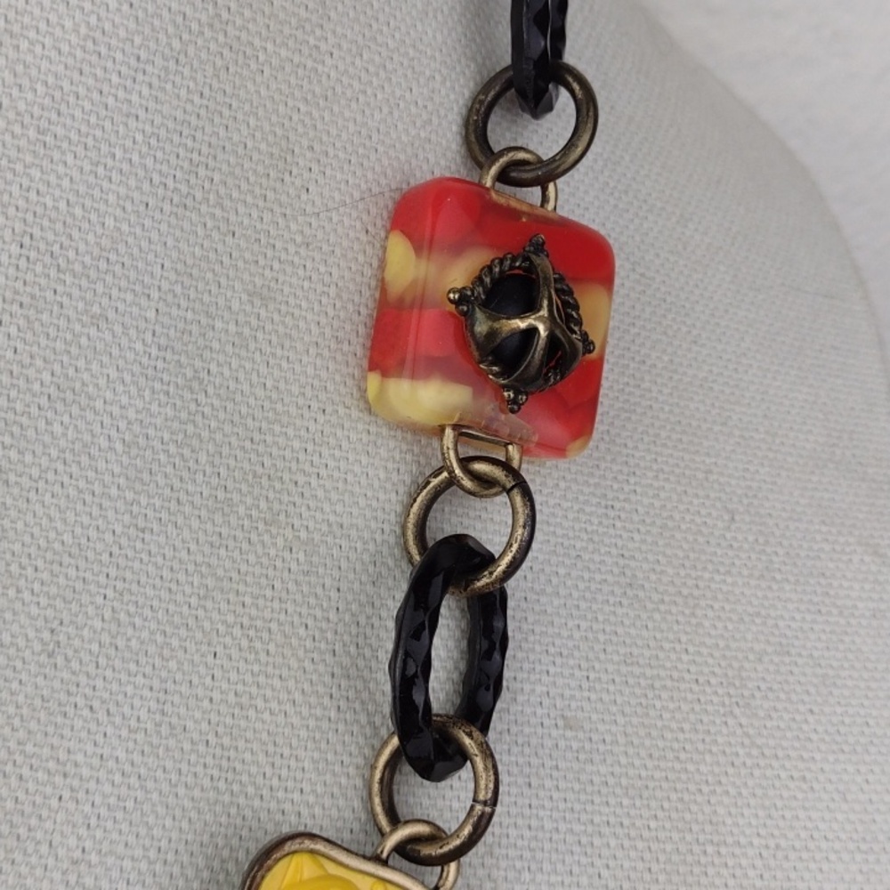 Lucky Brand Colorful Chunky Multi-Pendant Very Cool Chunky Chain & Turquoise - Picture 6 of 12